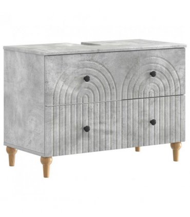 vidaXL 4 Piece Bathroom Cabinet Set ALKMAAR Concrete Grey