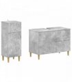 vidaXL 2 Piece Bathroom Cabinet Set DELFT Concrete Grey