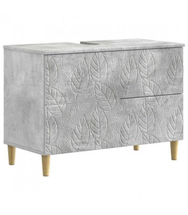 vidaXL 2 Piece Bathroom Cabinet Set DELFT Concrete Grey