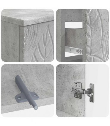 vidaXL 2 Piece Bathroom Cabinet Set DELFT Concrete Grey