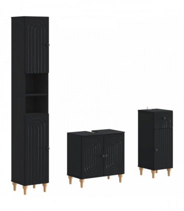 vidaXL 3 Piece Bathroom Cabinet Set ALKMAAR Engineered Wood