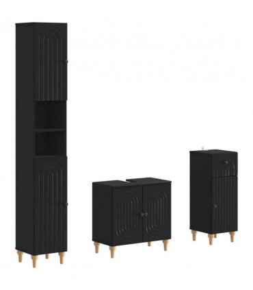 vidaXL 3 Piece Bathroom Cabinet Set ALKMAAR Engineered Wood