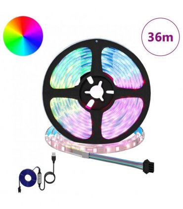 vidaXL LED Strip 12 pcs Black and Transparent Copper and Plastic