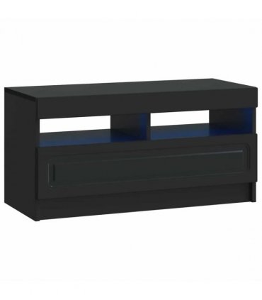 vidaXL 5 Piece LED TV Cabinet Black Engineered Wood