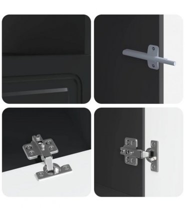 vidaXL 5 Piece LED TV Cabinet Black Engineered Wood