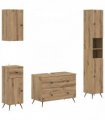 vidaXL 4 Piece Bathroom Cabinet Set BREDA Artisan Oak Engineered Wood