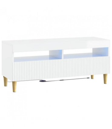 vidaXL 5 Piece LED TV Cabinet High Gloss White Engineered Wood