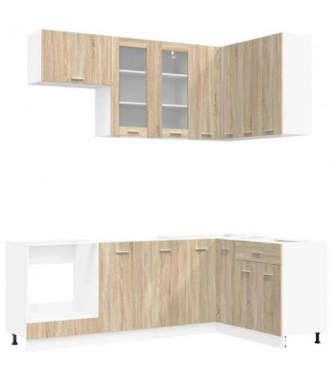 vidaXL Kitchen Unit LYON 8 pcs Sonoma Oak Engineered Wood