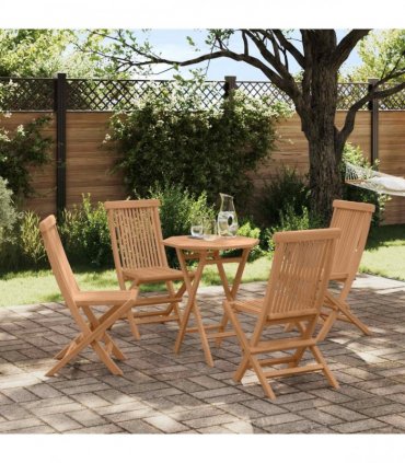 vidaXL Garden Set 5 pcs Brown Soild Teak Wood