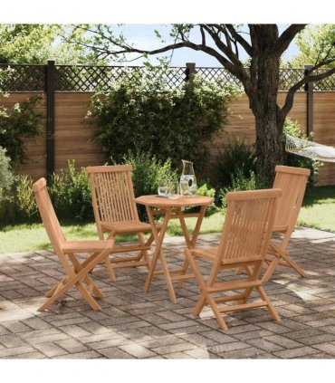 vidaXL Garden Set 5 pcs Brown Soild Teak Wood