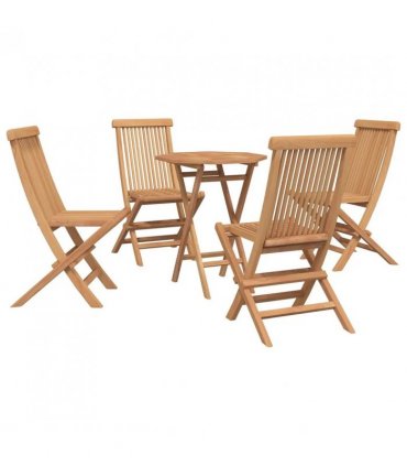 vidaXL Garden Set 5 pcs Brown Soild Teak Wood
