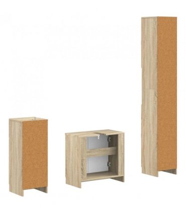 vidaXL 3 Piece Bathroom Cabinet Set UTRECHT Engineered Wood