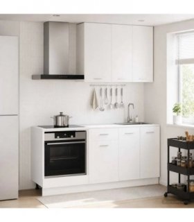 vidaXL Kitchen Unit LYON 5 pcs White Engineered Wood