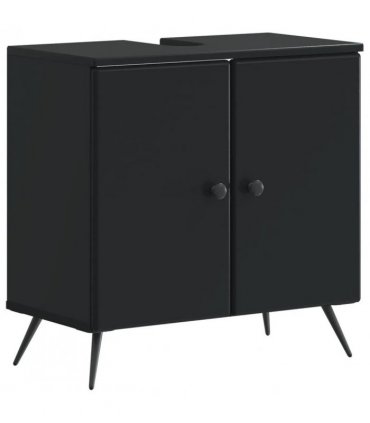vidaXL 3 Piece Bathroom Cabinet Set BREDA Black Engineered Wood