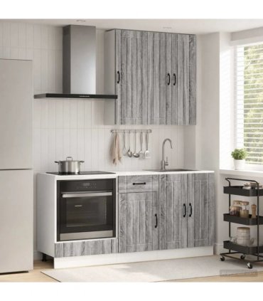 vidaXL Kitchen Unit LUCCA 5 pcs Grey Sonoma Engineered Wood