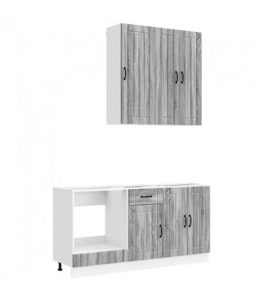 vidaXL Kitchen Unit LUCCA 5 pcs Grey Sonoma Engineered Wood