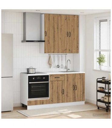 vidaXL Kitchen Unit LUCCA 5 pcs Artisan Oak Engineered Wood