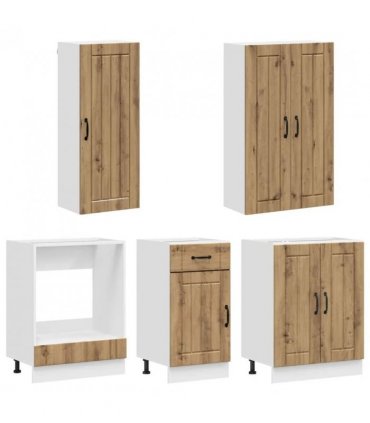 vidaXL Kitchen Unit LUCCA 5 pcs Artisan Oak Engineered Wood