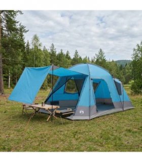 vidaXL Cabin Tent with Roof Blue 8-Person Polyester and Steel
