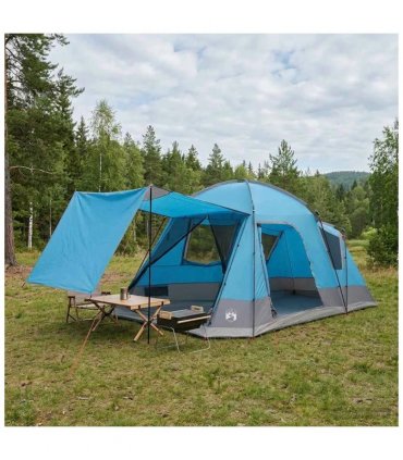 vidaXL Cabin Tent with Roof Blue 8-Person Polyester and Steel