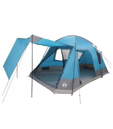 vidaXL Cabin Tent with Roof Blue 8-Person Polyester and Steel