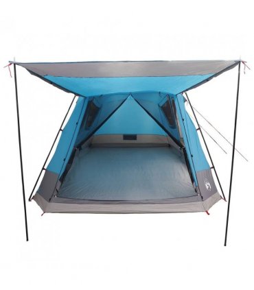 vidaXL Cabin Tent with Roof Blue 8-Person Polyester and Steel