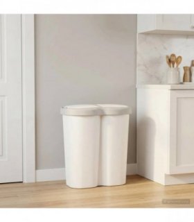 vidaXL Garbage Bin White 48 x 30 x 51 cm PP