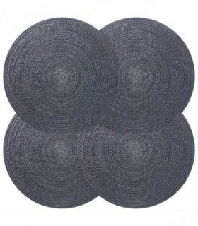 vidaXL Jute Placemets 4 pcs Dark grey 100% Tossa Jute