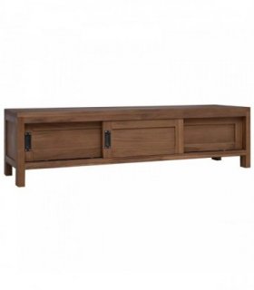 vidaXL TV Cabinet 110 x 30 x 30 cm Solid Teak Wood Natural