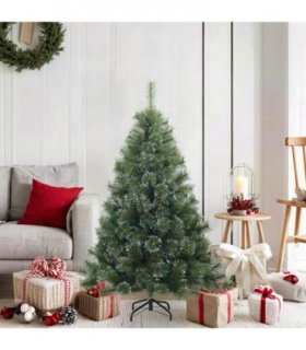 vidaXL Artificial Hinged Christmas Tree Snow Flocked Green 120 cm