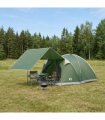 vidaXL Cabin Tent with Roof Green 4-Person Polyester and Steel