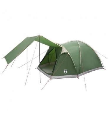 vidaXL Cabin Tent with Roof Green 4-Person Polyester and Steel