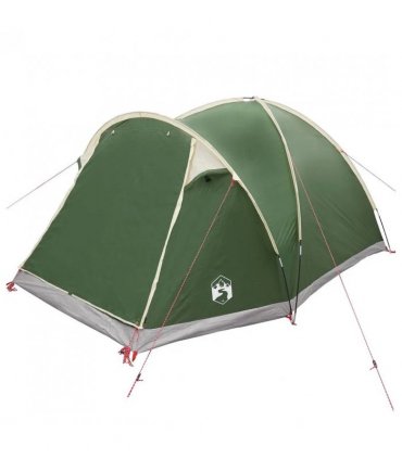 vidaXL Cabin Tent with Roof Green 4-Person Polyester and Steel