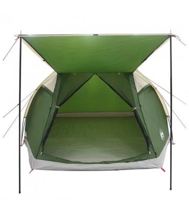 vidaXL Cabin Tent with Roof Green 4-Person Polyester and Steel