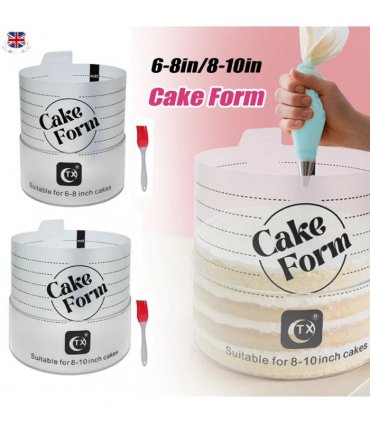 2Pcs Acrylic Cake Mold Round Mousse Cake Form Adjustable Cake Ring Bakery