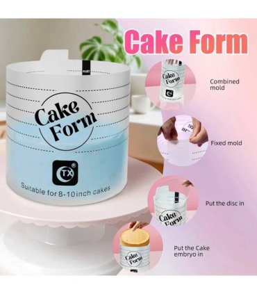 2Pcs Acrylic Cake Mold Round Mousse Cake Form Adjustable Cake Ring Bakery