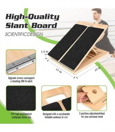 New Wooden Calf Incline Board for Yoga Workout Slant Board Calf Stretcher Folded