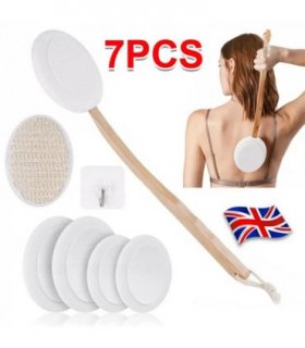 7PCS Back Cream Applicator Lotion Applicator for 2 in 1 Body Brush Beech Handle