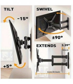 Swivel TV Wall Mount Bracket For 26 32 40 42 50 52 55 Inch 3D LCD LED Plasma UK