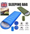 3-4 SEASON SINGLE SLEEPING BAGS CAMPING RECTANGULAR ENVELOPE ZIP UP KIDS ADULT-Blue