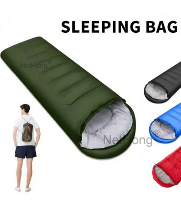 3-4 SEASON SINGLE SLEEPING BAGS CAMPING RECTANGULAR ENVELOPE ZIP UP KIDS ADULT-Blue
