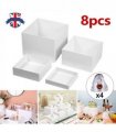 NEW 4pc+4pc Acrylic Cube Display Box Riser Nesting Riser Stands for Dessert Cake UK