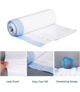 Pack of 160 Commode Liners with Absorbent Pad Odorless Disposable Bags Universal