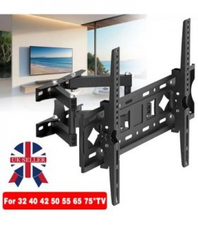 Full Motion TV Wall Mount Bracket 32-75" Tilt Swivel VESA 600x400mm