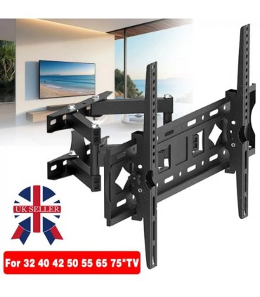 Full Motion TV Wall Mount Bracket 32-75" Tilt Swivel VESA 600x400mm