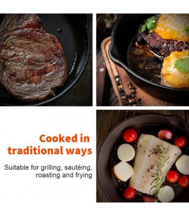 3x Cast Iron Non-Stick Skillet Griddle Frying Cooking Pan Fry Cooking Seasoned