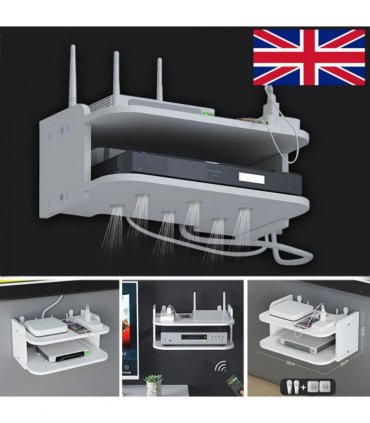 Wall Mount Router Storage Rack Floating Shelf For TV SKY BOX CD DVD Game Console