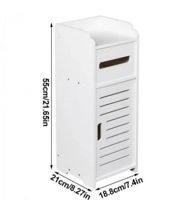 White Bathroom Bedroom Cabinet Drawer Shelf Cupboard Storage Free Standing Floor