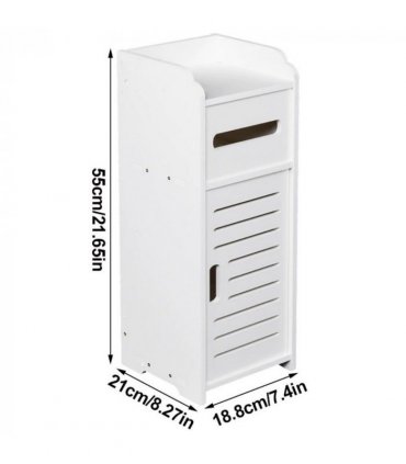 White Bathroom Bedroom Cabinet Drawer Shelf Cupboard Storage Free Standing Floor