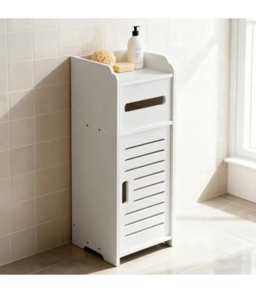 White Bathroom Bedroom Cabinet Drawer Shelf Cupboard Storage Free Standing Floor